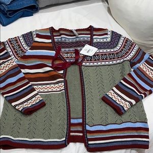 Hanna Anderson fair isle sweater large NWT